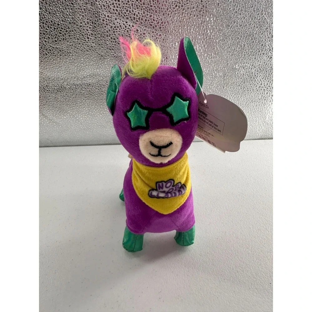 No Drama Llama Plush Toy Purple Green Star Glasses 8
